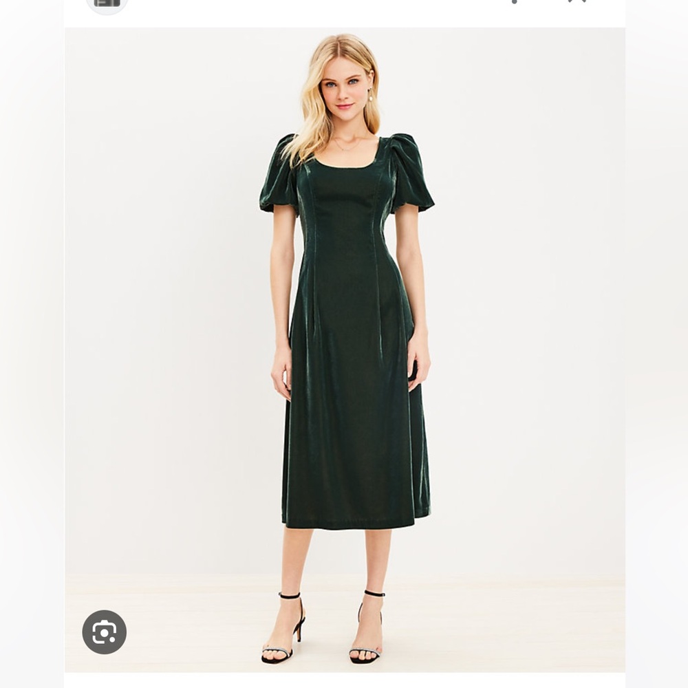 NEW! LOFT green velvet dress. Size 8.